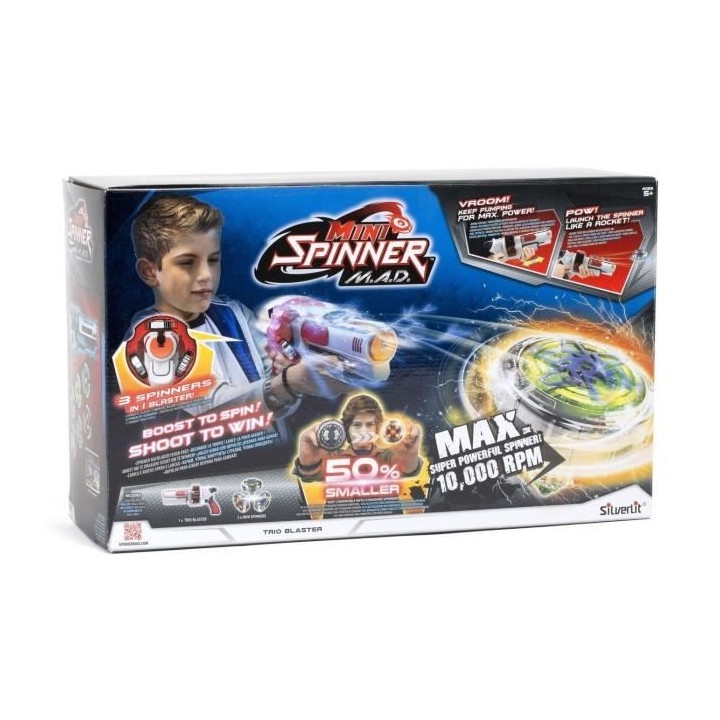 SPINNER M.A.D MINI SERIE - Pistolet blaster - Lanceur de 3 Toupies de