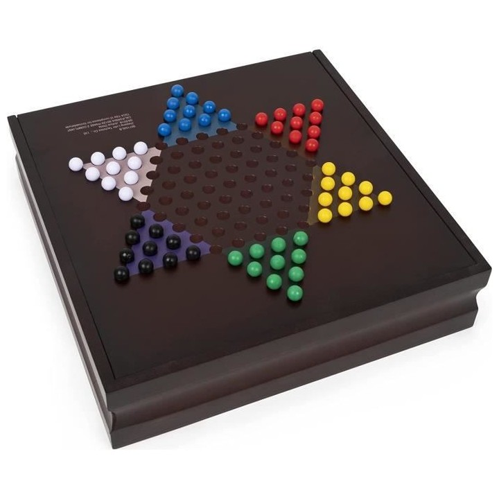 Coffret en bois de 10 jeux classiques Echecs Dames Solitaire