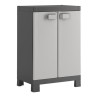 KETER | ARMOIRE BASSE LOGICO, Noir / Gris, 65 x 45 x 97 cm