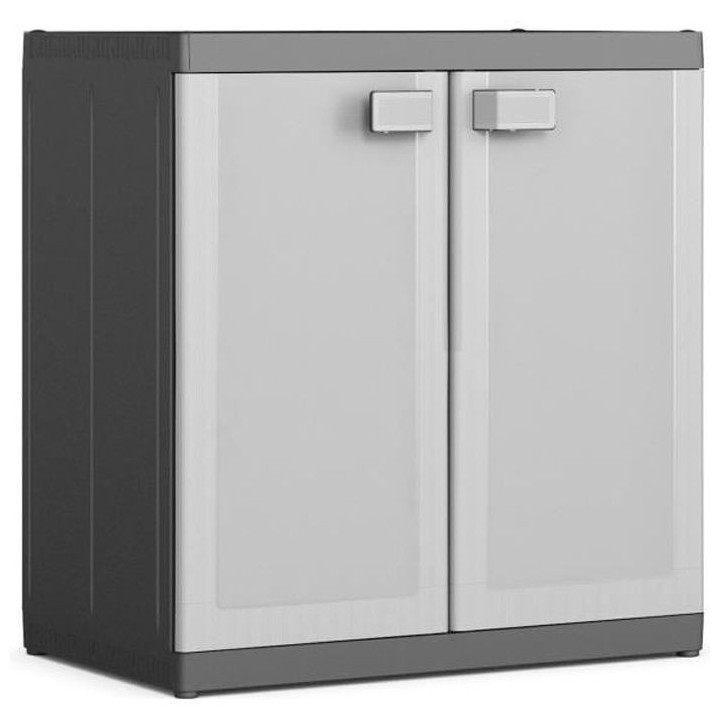 KETER | ARMOIRE BASSE LOGICO XL, Noir / Gris, 89 x 54 x 93 cm