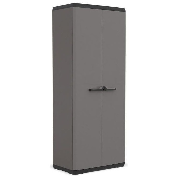 KETER | ARMOIRE HAUTE PIU, Gris / Noir, 68 x 39 x 166 cm