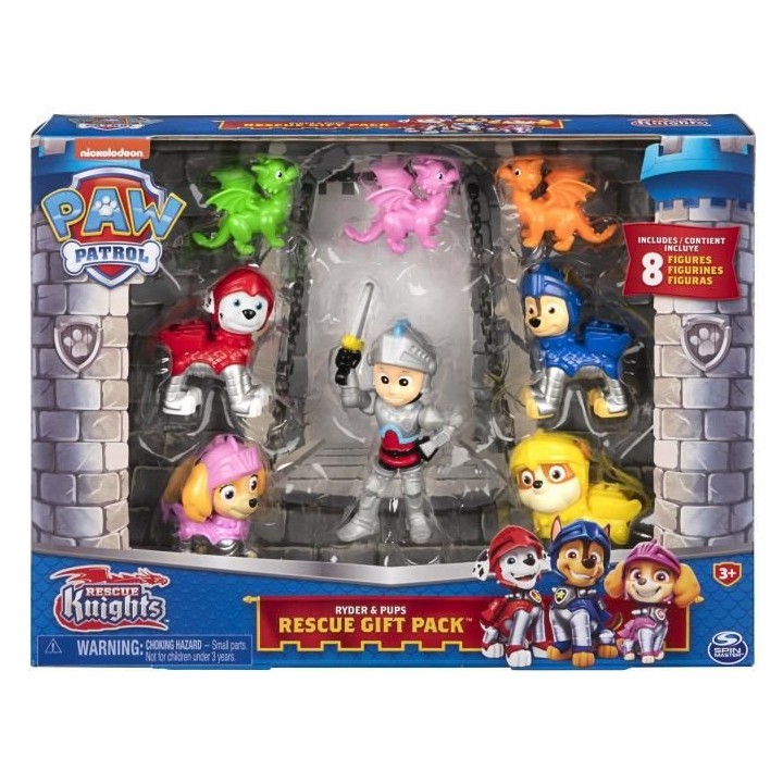 MULTIPACK DE 8 FIGURINES RESCUE KNIGHTS La Pat' Patrouille