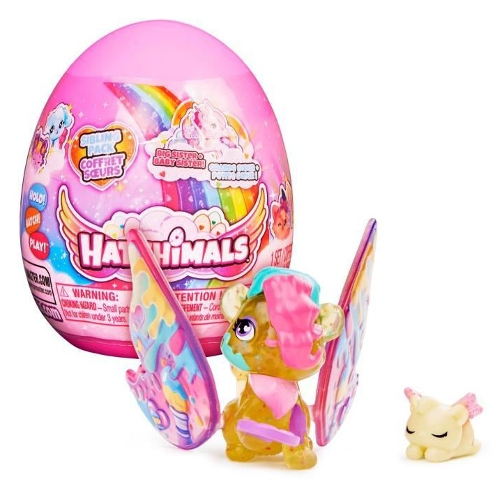 Hatchimals - Pack de 2 famille surprise 1 ado + 1 bébé (modele aléa