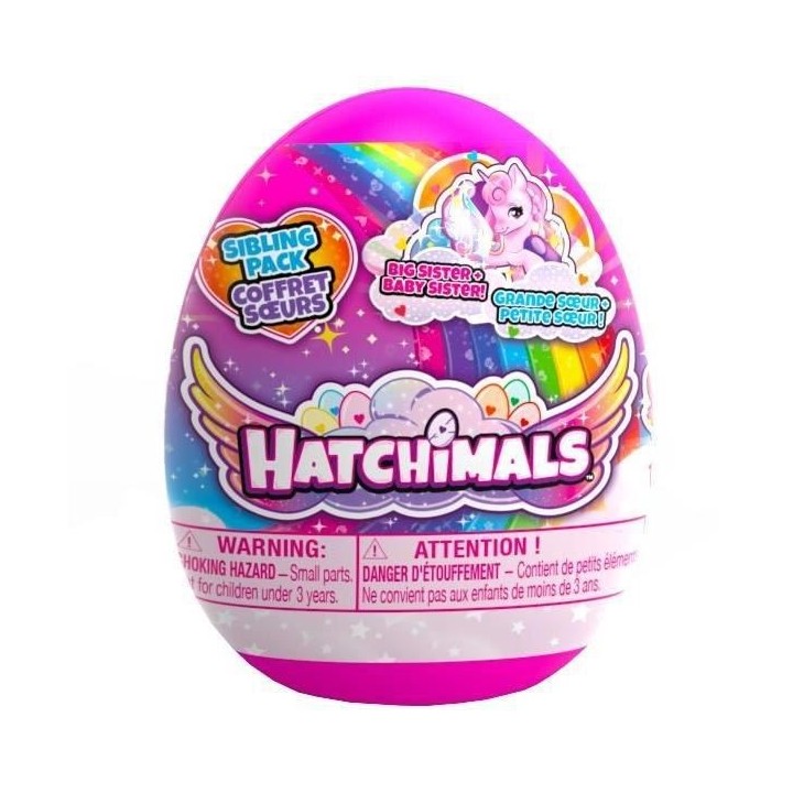 Hatchimals - Pack de 2 famille surprise 1 ado + 1 bébé (modele aléa