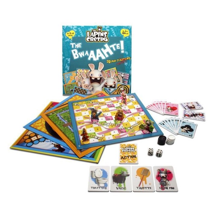 LAPINS CRETINS Jeu de plateau - 20 jeux classiques The Bwaahte