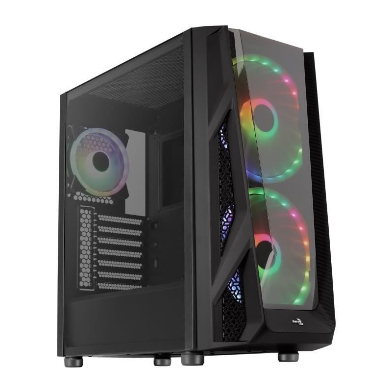 AEROCOOL BOITIER PC NightHawk Duo - Moyen Tour - Noir - Verre trempé - Format E-ATX (ACCM-PB20033.11)