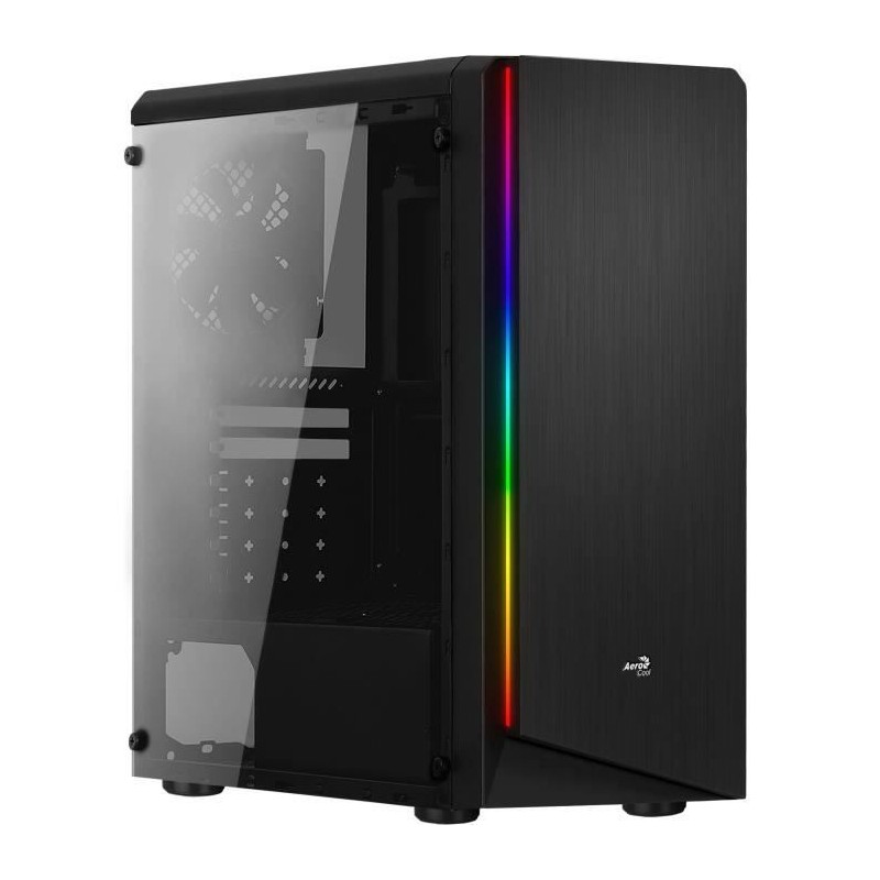 AEROCOOL BOITIER PC Rift - RGB - Moyen Tour - Noir - Verre trempé - Format ATX (4718009153141)