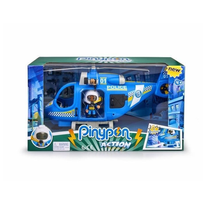 Pinypon Action - L'hélicoptere de police - 1 figurine incluse