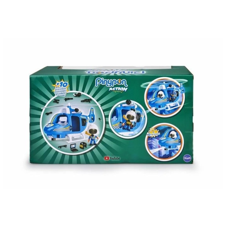 Pinypon Action - L'hélicoptere de police - 1 figurine incluse