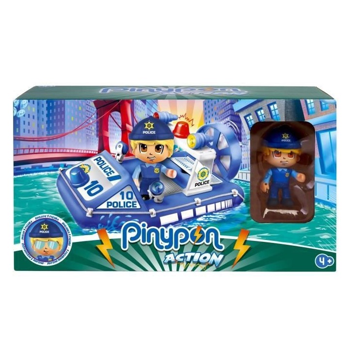 Pinypon Action - Le bateau de police - 1 figurine incluse