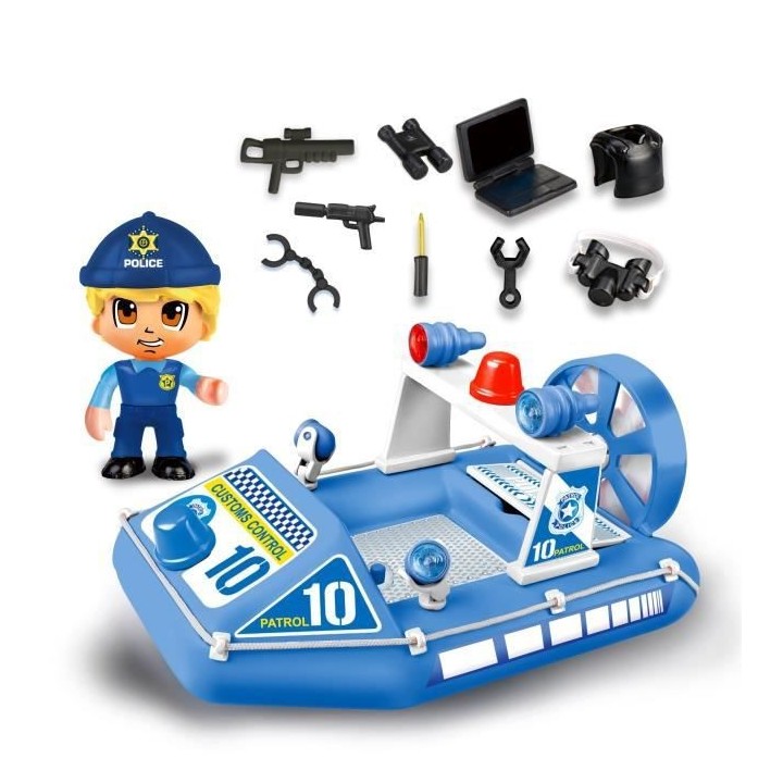 Pinypon Action - Le bateau de police - 1 figurine incluse