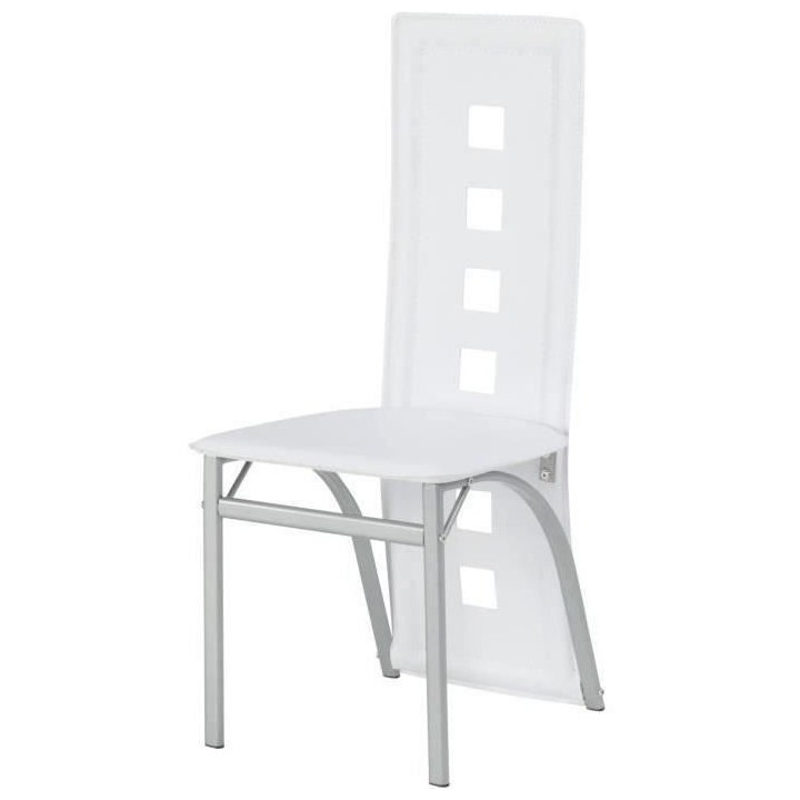Lot de 2 chaises - Tissu blanc - L 44 x P 53 x H 93 cm - BILLIE