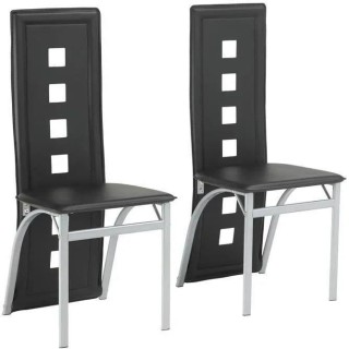 Lot de 2 chaises - Tissu noir - L 44 x P 53 x H 93 cm - BILLIE