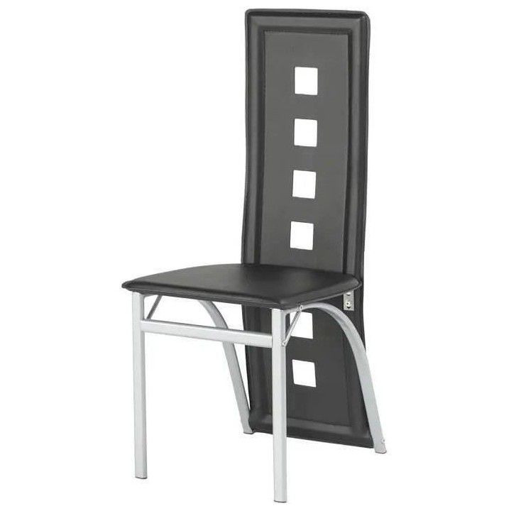 Lot de 2 chaises - Tissu noir - L 44 x P 53 x H 93 cm - BILLIE