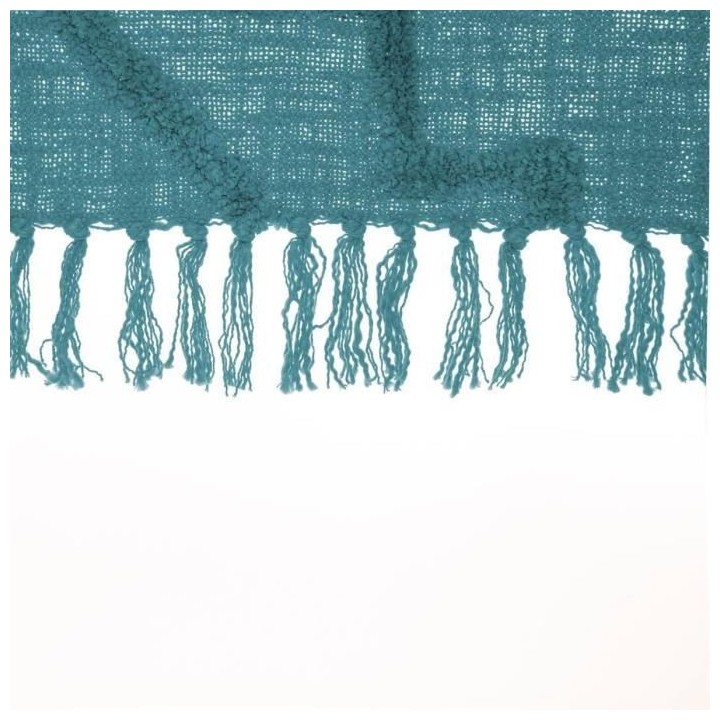 Jeté de lit Tuft Inca - 130 x 180 cm - Bleu canard