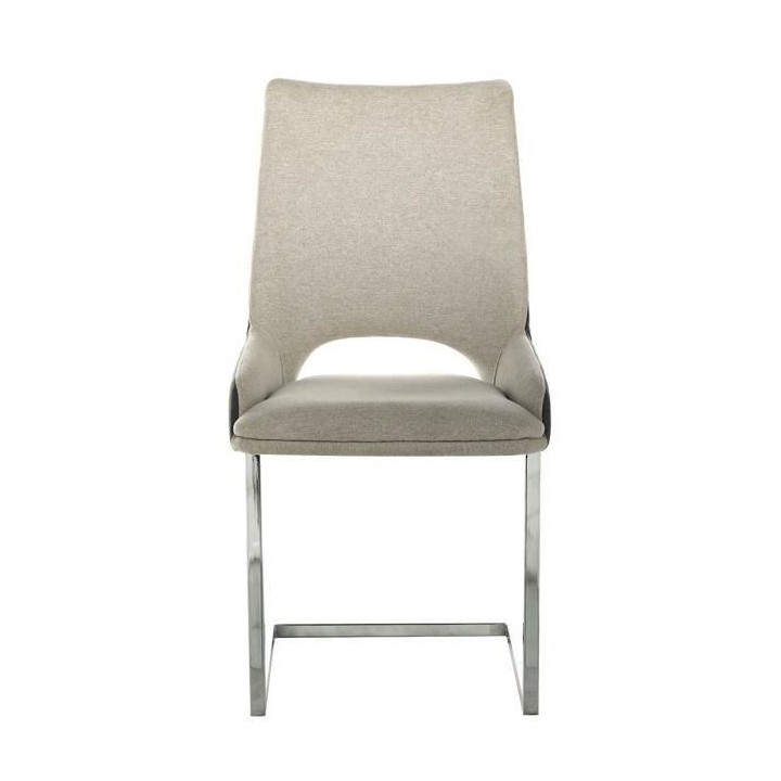 Chaise en tissu gris foncé - Pieds en métal - L 49 x P 60 x H 96 cm