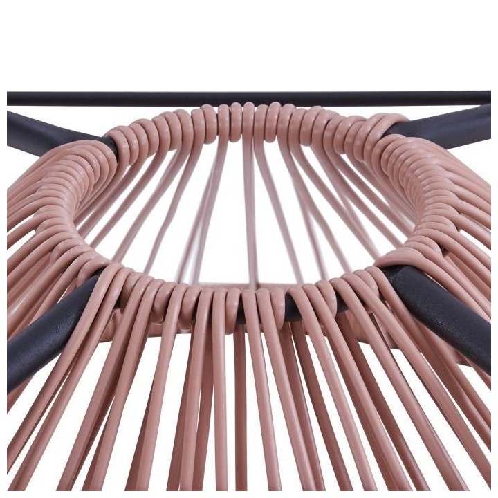 Fauteuil design en forme d'oeuf - MANA - Cordage rose pastel