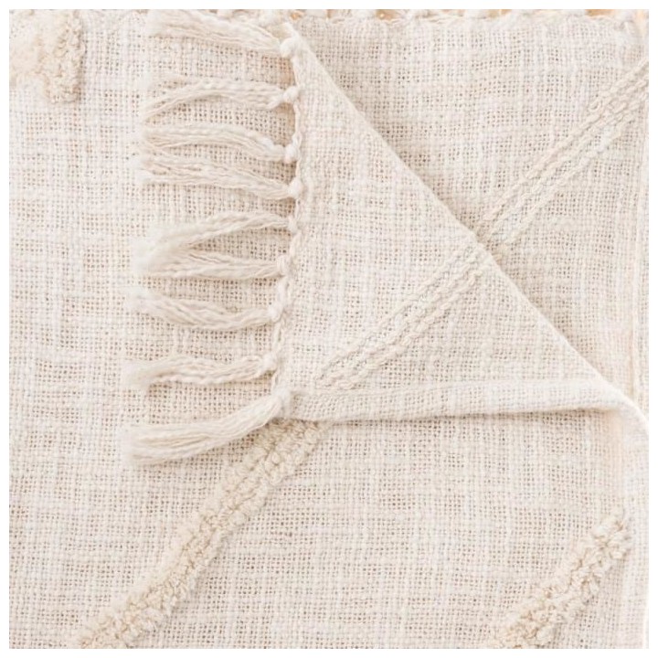 Jeté de lit Tuft Inca - 130 x 180 cm - Ivoire