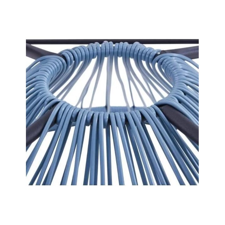 Fauteuil design en forme d'oeuf - MANA - Cordage bleu pastel