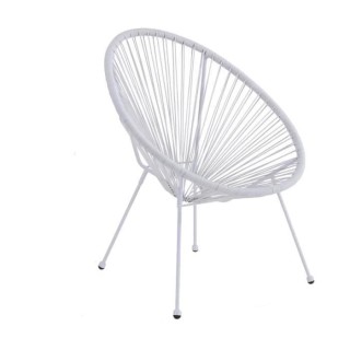 Fauteuil design en forme d'oeuf - MANA - Cordage blanc