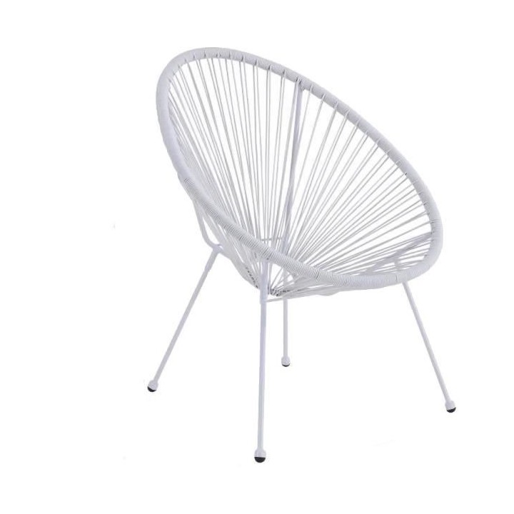 Fauteuil design en forme d'oeuf - MANA - Cordage blanc