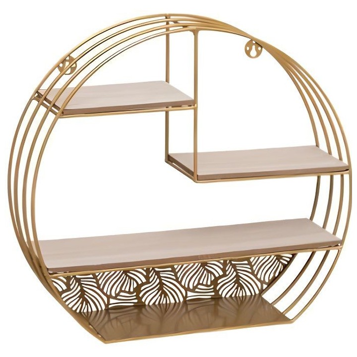 Etagere murale ronde en métal - Gold - L. 39 x l. 10,3 x H. 36 cm