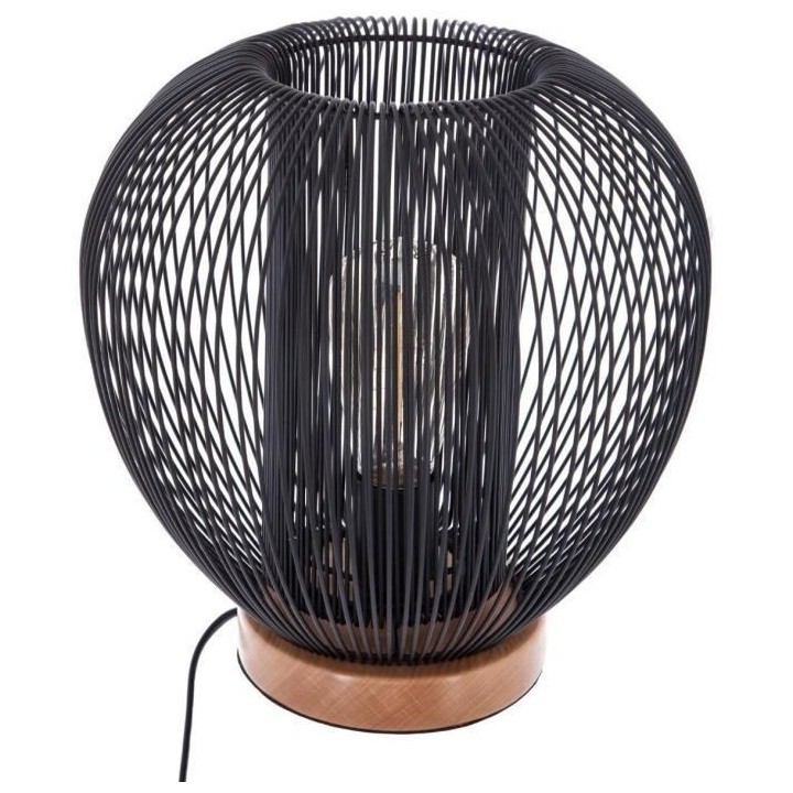 Lampe filaire - E27 - 40 W - H. 27,5 cm - Noir