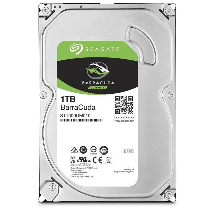 SEAGATE - Disque dur Interne - BarraCuda - 1To - 7 200 tr/min - 3.5