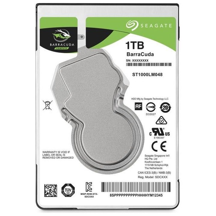 SEAGATE - Disque dur Interne - BarraCuda - 1To - 5 400 tr/min - 2.5