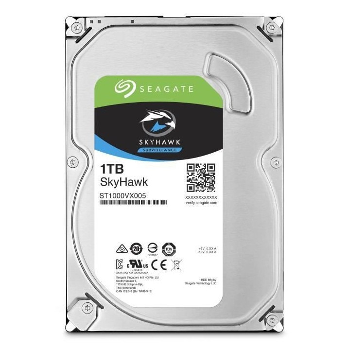 SEAGATE - Disque dur Interne - Surveillance SkyHawk - 1To - 5 900 tr/m