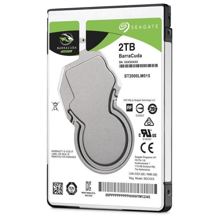 SEAGATE - Disque dur Interne - BarraCuda - 2To - 5 400 tr/min - 2.5