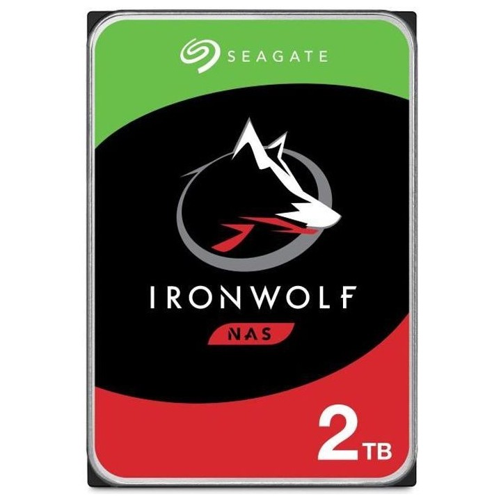 SEAGATE - Disque dur Interne - NAS Iron Wolf - 2To - 5 900 tr/min - 3.