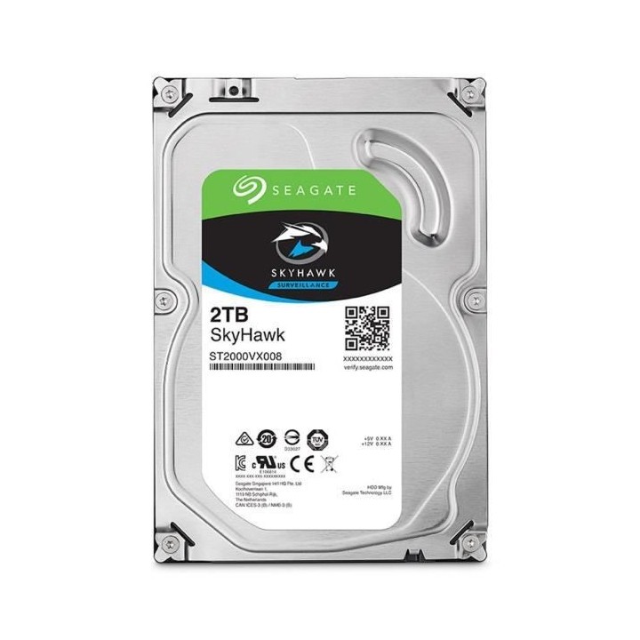 SEAGATE - Disque dur Interne - Surveillance SkyHawk - 2To - 5 900 tr/m