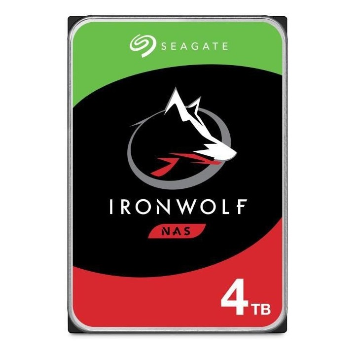 SEAGATE - Disque dur Interne - NAS IronWolf - 4To - 5900 tr/min - 3.5