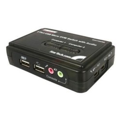 StarTech.com Kit commutateur KVM USB VGA a 2 ports avec audio et câbles - Switch écran clavier souris - Noir (SV211KUSB)