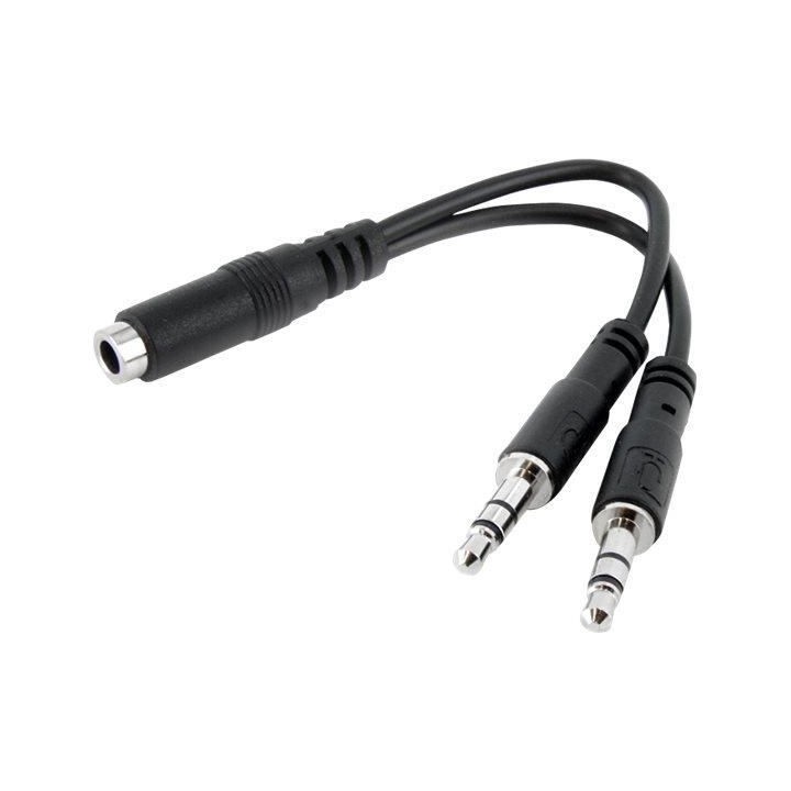 Câble répartiteur pour casque / microphone 3,5 mm - Câble séparate