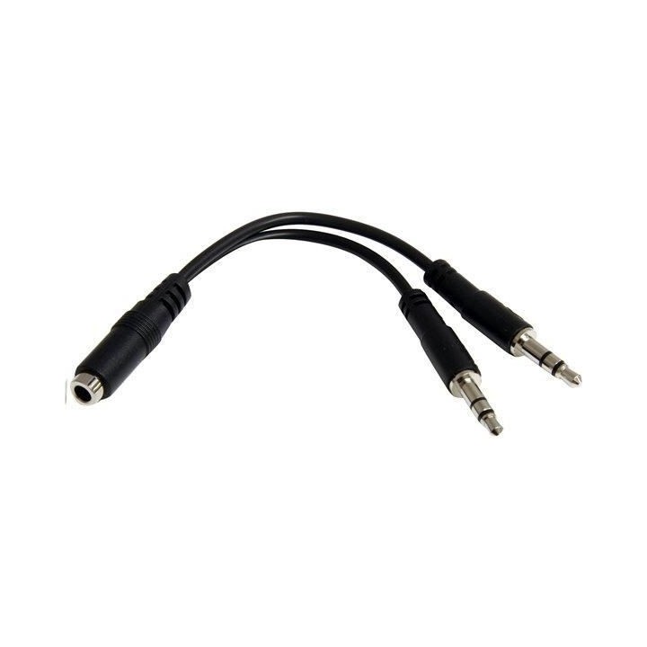 Câble répartiteur pour casque / microphone 3,5 mm - Câble séparate