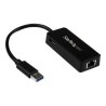 Adaptateur réseau USB 3.0 vers GbE avec port USB - Carte réseau Gigabit Ethernet USB vers RJ45 - Noir - USB31000SPTB