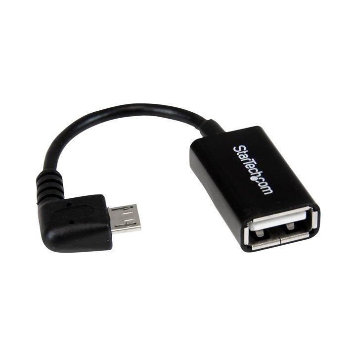 Adaptateur Micro USB coudé droit vers USB Host OTG - Câble Micro USB