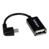 Adaptateur Micro USB coudé droit vers USB Host OTG - Câble Micro USB a angle droit vers USB Host OTG de 12 cm - M/F - UUSBOTGR