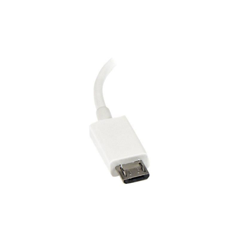 Câble adaptateur Micro USB vers USB Host OTG - M/F - Câble adaptateur Micro USB vers USB Host OTG de 12 cm - M/F - Blanc - UUS