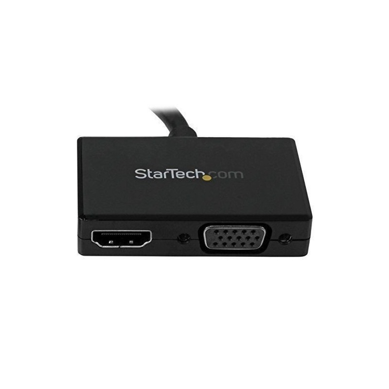 STARTECH.COM Adaptateur audio / vidéo de voyage - Convertisseur 2-en-1 DisplayPort vers HDMI ou VGA - Noir