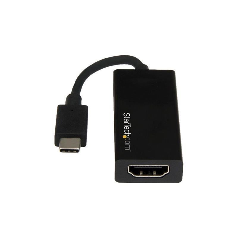 STARTECH.COM Adaptateur vidéo USB-C vers HDMI - M / F - Ultra HD 4K - Noir