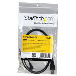 StarTech.com Câble de charge et synchronisation Micro USB de 1 m - USB-A vers Micro-B a angle droit - M/M - 0,25 mm² (USBAUB1M