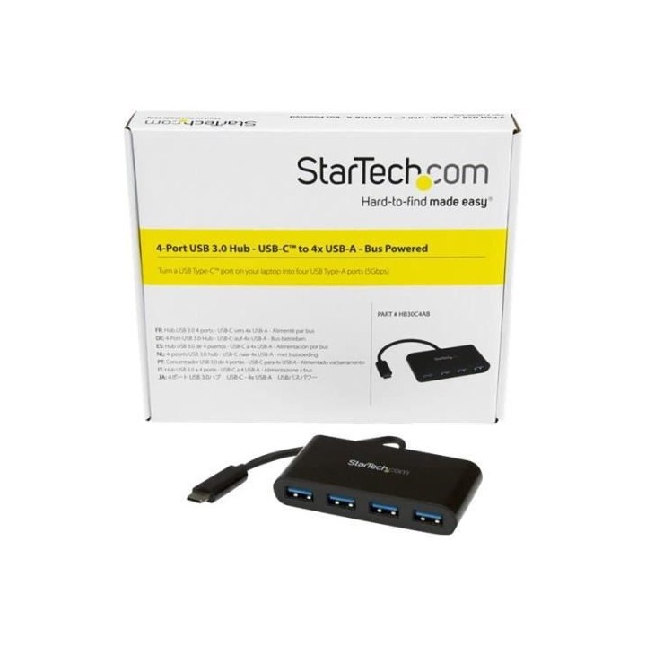 STARTECH.COM Hub USB-C a 4 ports alimenté par bus - USB-C vers 4x USB