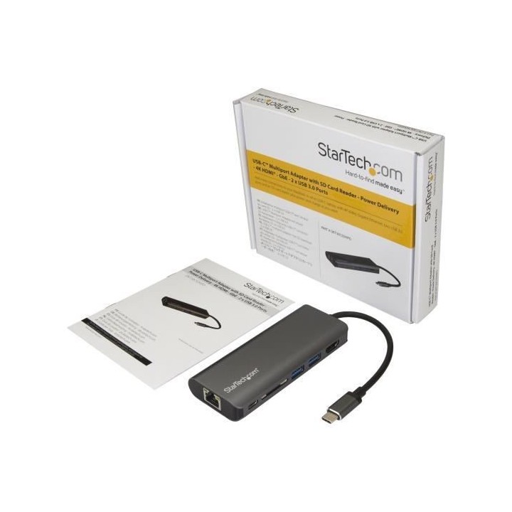 STARTECH.COM Adaptateur multiport USB-C - Lecteur de carte mémoire SD