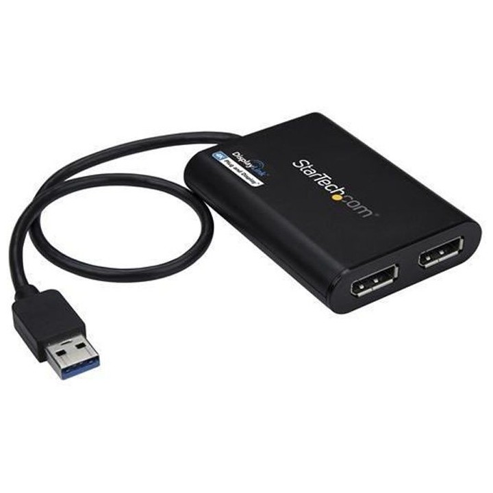 StarTech.com Adaptateur USB 3.0 vers double DisplayPort 4K 60 Hz - Car