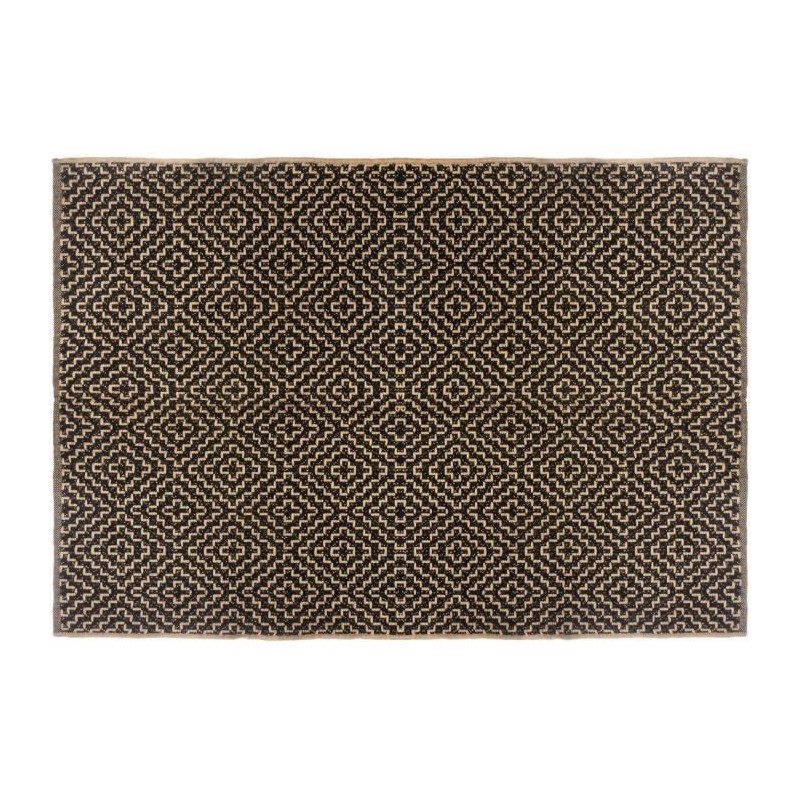 ATMOSPHERA Tapis noir en jute coton - 120 x 170 cm