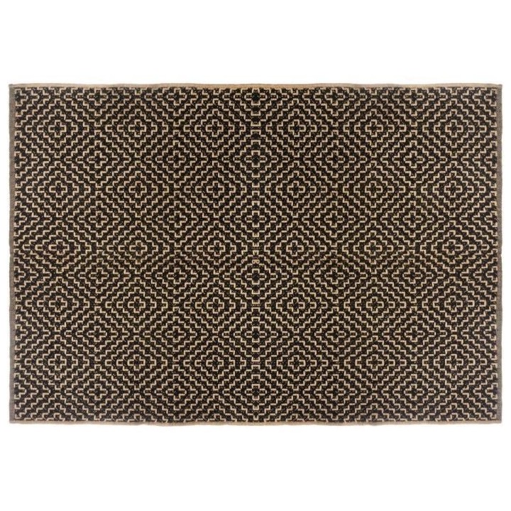 ATMOSPHERA Tapis noir en jute coton - 120 x 170 cm