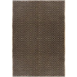 ATMOSPHERA Tapis noir en jute coton - 120 x 170 cm